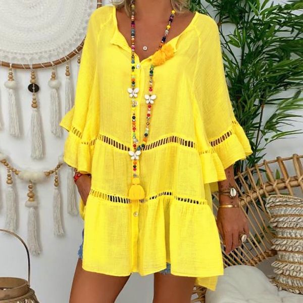 women's blouses & shirts 2021 dress hollow out ruffle cotton linen clothes dresses v-neck flared sleeves loose irregular pullover beach, White
women's blouses & shirts 2021 dress hollow out ruffle cotton linen clothes dresses v-neck flared sleeves loose irregular pullover beach, White