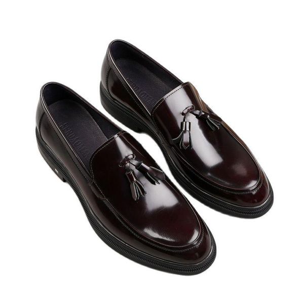 british men's leather shoes, fringed business round toe, slip-on loafers, patent leather, shiny, breathable dress shoes, Black
british men's leather shoes, fringed business round toe, slip-on loafers, patent leather, shiny, breathable dress shoes, Black