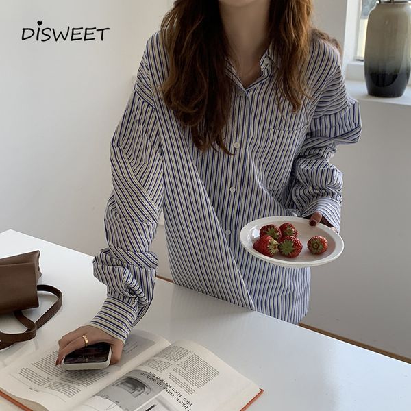 sweaters striped lapel woman korean long-sleeved single-breasted loose women simple slim spring women's shirt, White;black
sweaters striped lapel woman korean long-sleeved single-breasted loose women simple slim spring women's shirt, White;black