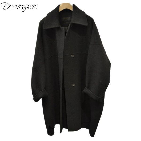 women's wool & blends casual long sleeve women winter blend coat loose pockets and jacket solid single breasted outerwear, Black
women's wool & blends casual long sleeve women winter blend coat loose pockets and jacket solid single breasted outerwear, Black