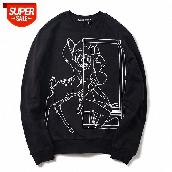 autumn and winter men's sweaters european american trendy brand line deer printing loose round neck pullover sweater lovers #ps6r, Black
autumn and winter men's sweaters european american trendy brand line deer printing loose round neck pullover sweater lovers #ps6r, Black