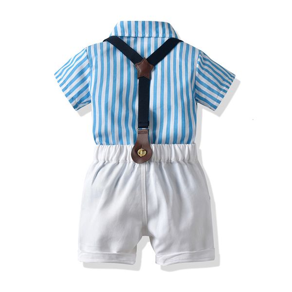 batch boys' summer suit cotton blue white striped shirt with detachable straps and shorts
batch boys' summer suit cotton blue white striped shirt with detachable straps and shorts