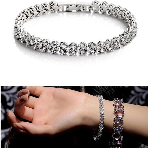 link, chain women's jewelry beautiful bracelet fashion simple zircon female crystal flash, Black
link, chain women's jewelry beautiful bracelet fashion simple zircon female crystal flash, Black