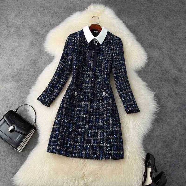 zawfl lady fashion vintage tweed dress women's fall winter british short long sleeve elegant vestidos 210525, Black;gray
zawfl lady fashion vintage tweed dress women's fall winter british short long sleeve elegant vestidos 210525, Black;gray