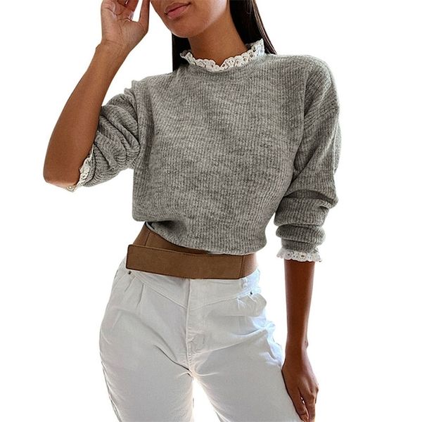 women sweater floral design lace female long sleeve gray elegant ladies slim fashion clothing 210522, White
women sweater floral design lace female long sleeve gray elegant ladies slim fashion clothing 210522, White
