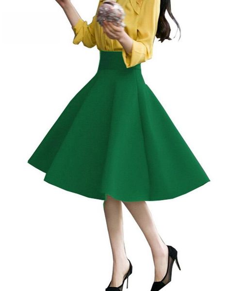 skirts high-waist pleated elegant skirt green black white knee-length flared fashionable women faldas saia 5xl plus size lady
skirts high-waist pleated elegant skirt green black white knee-length flared fashionable women faldas saia 5xl plus size lady
