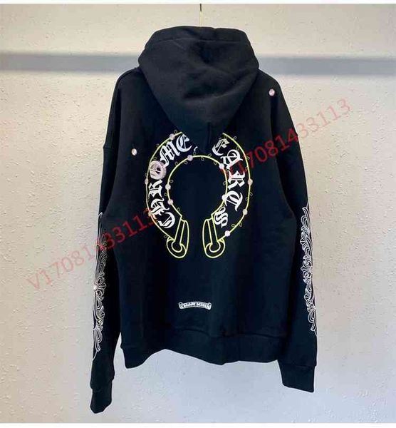 Hearts Sanskrit Chrome Embroidery Horseshoe Arm Hooded Sweater Men's and Women's Coats, White;black
Hearts Sanskrit Chrome Embroidery Horseshoe Arm Hooded Sweater Men's and Women's Coats, White;black
