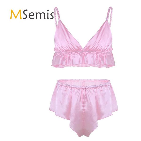 one-piece suits 2pcs mens sissy lingerie soft silky bra with spaghetti strap deep v neck brassiere loose triangle briefs underwear set
one-piece suits 2pcs mens sissy lingerie soft silky bra with spaghetti strap deep v neck brassiere loose triangle briefs underwear set