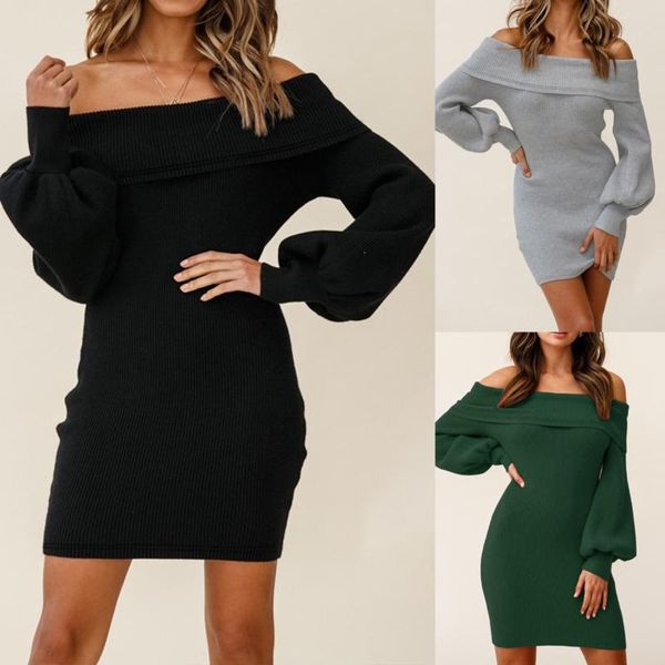 casual dresses off shoulder package hip knit dress women autumn cape lantern sleeve fall streetwear beach holiday mini, Black;gray
casual dresses off shoulder package hip knit dress women autumn cape lantern sleeve fall streetwear beach holiday mini, Black;gray