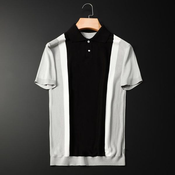 men's polos knitted shirts for men 2021 summer contrast color shorts sleeve lapel tee business casual social male clothing, White;black
men's polos knitted shirts for men 2021 summer contrast color shorts sleeve lapel tee business casual social male clothing, White;black