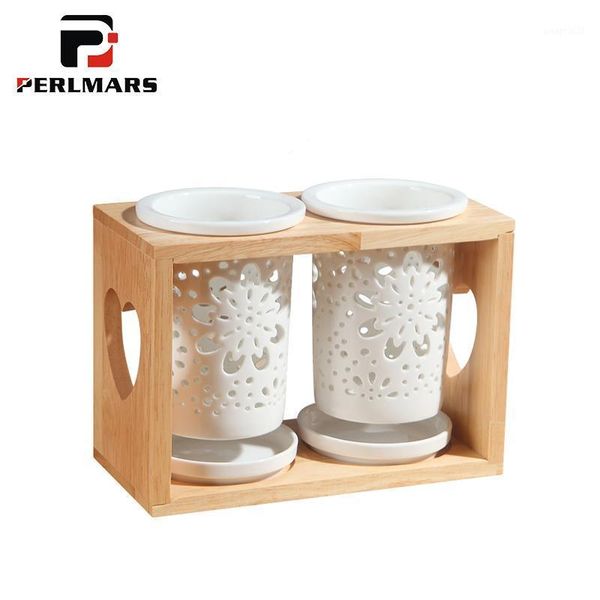 storage bottles & jars creative hollow ceramic chopsticks holder with wooden shelf moisture-proof spoon fork cylinder kitchen art accessorie
storage bottles & jars creative hollow ceramic chopsticks holder with wooden shelf moisture-proof spoon fork cylinder kitchen art accessorie
