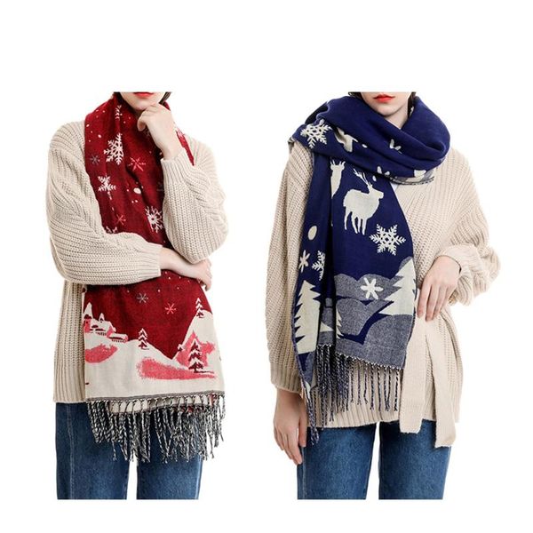 berets women fashion christmas tasseled scarf snow print long soft warm keeping holiday wrap bib decoration gift red/blue, Blue;gray
berets women fashion christmas tasseled scarf snow print long soft warm keeping holiday wrap bib decoration gift red/blue, Blue;gray