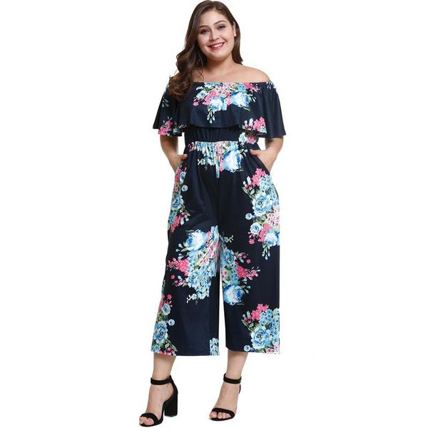 women's jumpsuits & rompers ruffled printed loose high waist nine points jumpsuit temperament elegant european and american summer clot, Black;white
women's jumpsuits & rompers ruffled printed loose high waist nine points jumpsuit temperament elegant european and american summer clot, Black;white