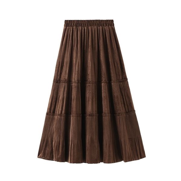 preppy style women skirts winter in golden velvet patchwork ruffles ruched elastic waist a linen drape long 211112, Black
preppy style women skirts winter in golden velvet patchwork ruffles ruched elastic waist a linen drape long 211112, Black