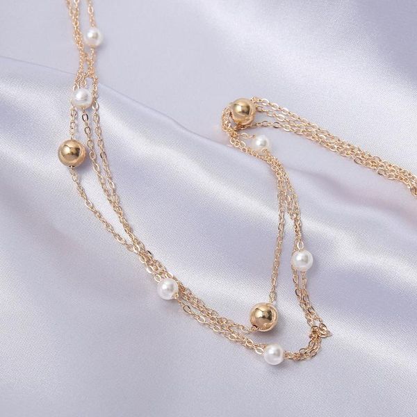 fashion kpop pearl choker necklace three layers gold chain woman girl gift charm collares female elegant chians chains, Silver
fashion kpop pearl choker necklace three layers gold chain woman girl gift charm collares female elegant chians chains, Silver