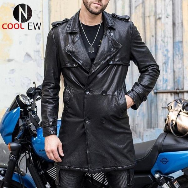 men's leather & faux luxury motorcycle sheepskin jacket men 100% real long windbreaker streetwear autumn double breasted biker coat out, Black
men's leather & faux luxury motorcycle sheepskin jacket men 100% real long windbreaker streetwear autumn double breasted biker coat out, Black