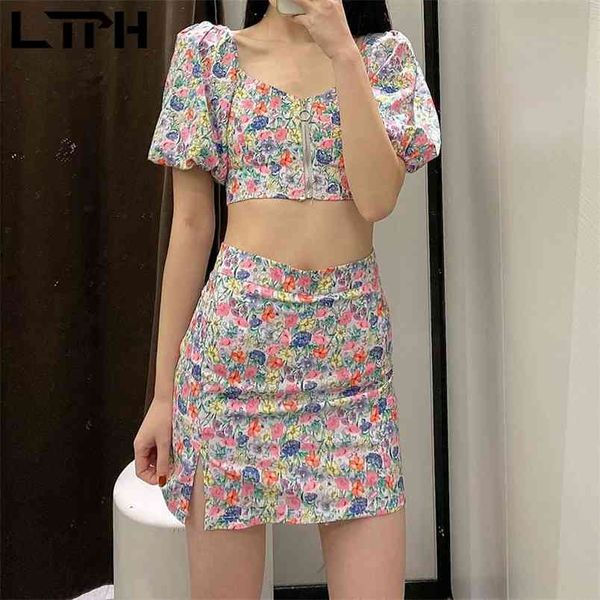ltph resort casual set 2 pieces outfits floral zipper lantern sleeves slim short high waist slit skirt sets summer 210423, White
ltph resort casual set 2 pieces outfits floral zipper lantern sleeves slim short high waist slit skirt sets summer 210423, White