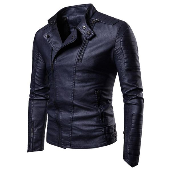 men's jackets 2021 autumn and winter ruched solid stand collar motorcycle zipper pocket slim fleece warm leather jacket, Black;brown
men's jackets 2021 autumn and winter ruched solid stand collar motorcycle zipper pocket slim fleece warm leather jacket, Black;brown