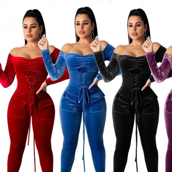 womens romper winter velvet women jumpsuits lace up waist long sleeves slash neck rompers party plus size bodysuit, Black;white
womens romper winter velvet women jumpsuits lace up waist long sleeves slash neck rompers party plus size bodysuit, Black;white
