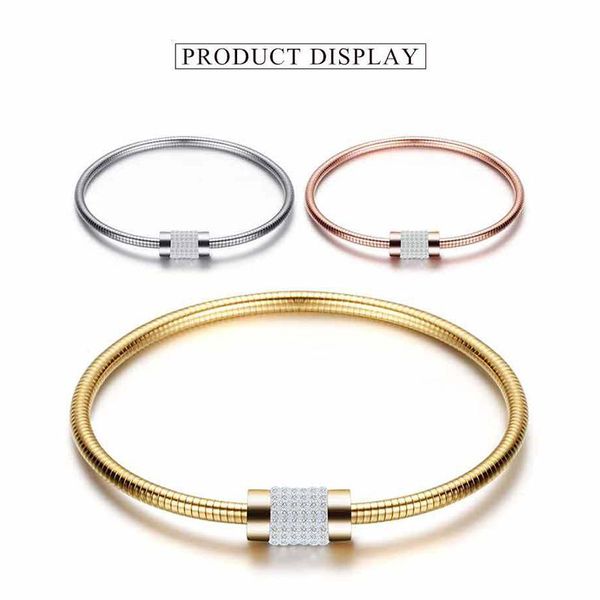 stainless steel jewelry women accessories silver/ gold/ rose gold bracelet bangles with crystals female bangle, Black
stainless steel jewelry women accessories silver/ gold/ rose gold bracelet bangles with crystals female bangle, Black