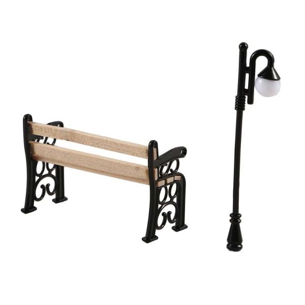 decorative objects & figurines 1 set wooden park bench street lamp miniature furniture micro landscape fairy garden decoration toy dollhouse 
decorative objects & figurines 1 set wooden park bench street lamp miniature furniture micro landscape fairy garden decoration toy dollhouse