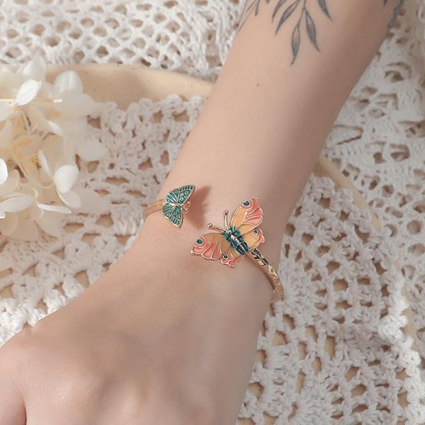 bangle bracelets for women korean style butterfiy luxury jewelry colorful enamel charms bangles adjustable opening, Black
bangle bracelets for women korean style butterfiy luxury jewelry colorful enamel charms bangles adjustable opening, Black