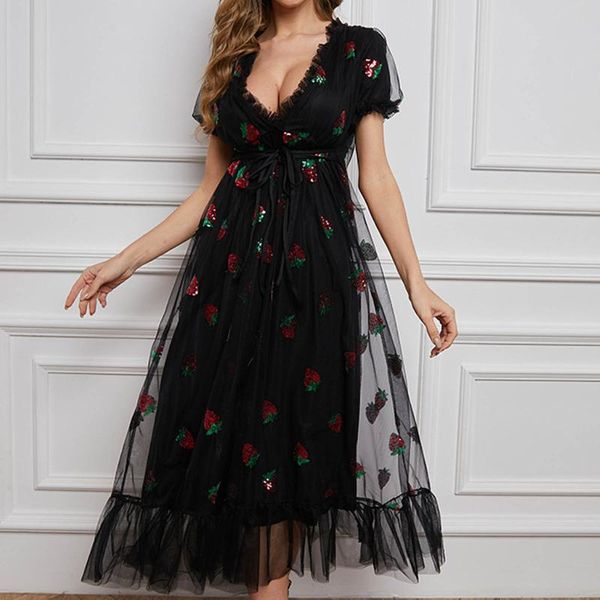 casual dresses summer dress 2021 fashion women puff short sleeve v-neck printed lace ladies long maxi vestido de mujer #99, Black;gray
casual dresses summer dress 2021 fashion women puff short sleeve v-neck printed lace ladies long maxi vestido de mujer #99, Black;gray