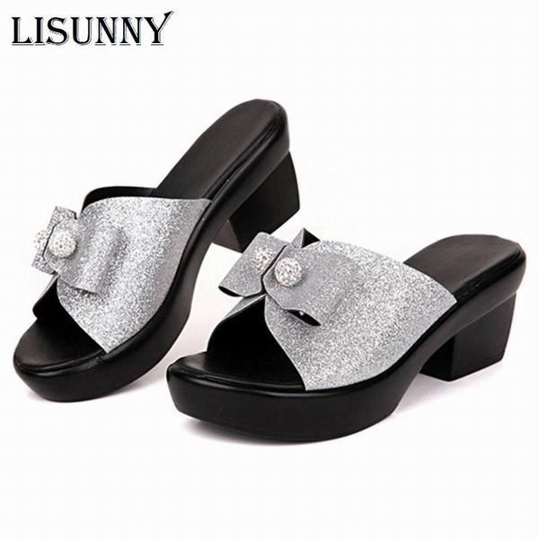slippers lisunny summer women shoes fashion mother leather casual middle-aged non-slip sandals bowtie diamond for, Black
slippers lisunny summer women shoes fashion mother leather casual middle-aged non-slip sandals bowtie diamond for, Black
