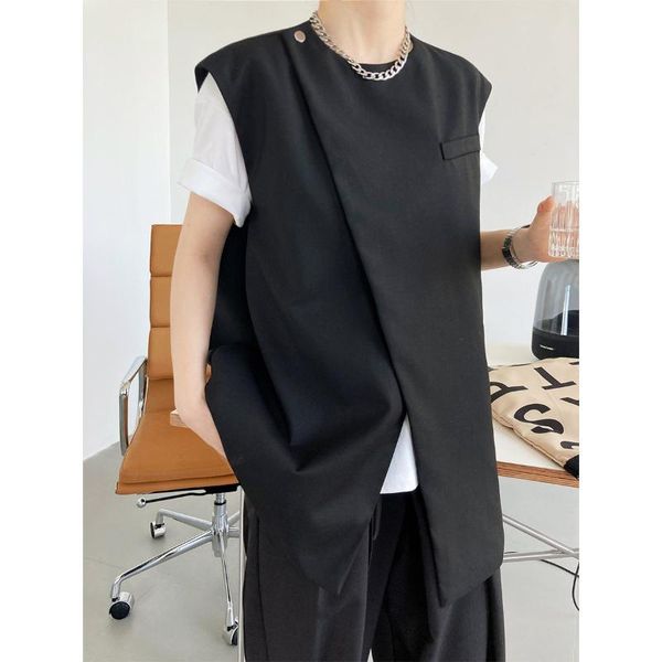 women's vests retro suit waistcoat 2021 autumn special design irregular sleeveless jacket vest casual all-match bf colete feminino, Black;white
women's vests retro suit waistcoat 2021 autumn special design irregular sleeveless jacket vest casual all-match bf colete feminino, Black;white