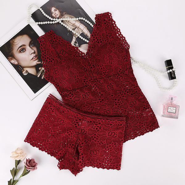bra underwear set women lace push up seamless bra panty set ladies wireless wide shoulder intimates briefs lingerie sets si, Red;black
bra underwear set women lace push up seamless bra panty set ladies wireless wide shoulder intimates briefs lingerie sets si, Red;black