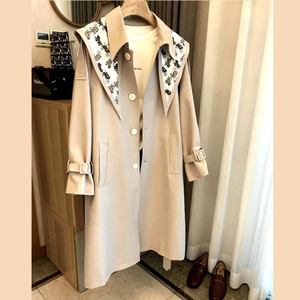 women's trench coats european runway women coat brand woman autumn spring elegant retro collar spliced windbreak with sash nz161, Tan;black
women's trench coats european runway women coat brand woman autumn spring elegant retro collar spliced windbreak with sash nz161, Tan;black