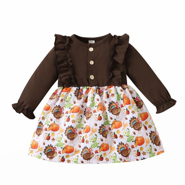girl's dresses toddler baby girls casual long sleeve dress cartoon thanksgiving print stitching round neck a-line outfit, Red;yellow
girl's dresses toddler baby girls casual long sleeve dress cartoon thanksgiving print stitching round neck a-line outfit, Red;yellow