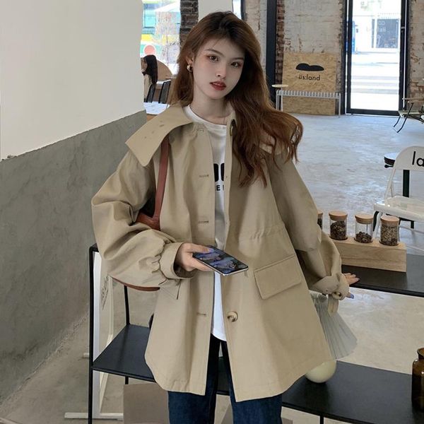 women's trench coats spring autumn female casual solid color drawstring jacket women high street sailor collar single breasted, Tan;black
women's trench coats spring autumn female casual solid color drawstring jacket women high street sailor collar single breasted, Tan;black