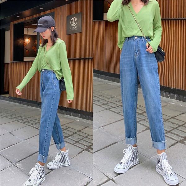 women's jeans s-xl street fashion lady vintage style high waist denim harem pants trousers woman 2021 (z8735), Blue
women's jeans s-xl street fashion lady vintage style high waist denim harem pants trousers woman 2021 (z8735), Blue