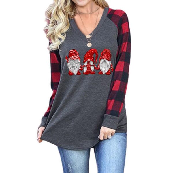women's t-shirt merry christmas 3 gnomies women v neck long sleeve plaid patchwork raglan baseball tees female funny graphic t shirts, White
women's t-shirt merry christmas 3 gnomies women v neck long sleeve plaid patchwork raglan baseball tees female funny graphic t shirts, White