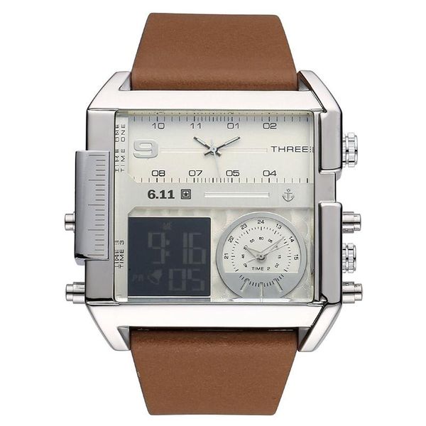 wristwatches multi-function led square quartz watch men sports electronic large dial personalized leather strap watches students wristw, Slivery;brown
wristwatches multi-function led square quartz watch men sports electronic large dial personalized leather strap watches students wristw, Slivery;brown