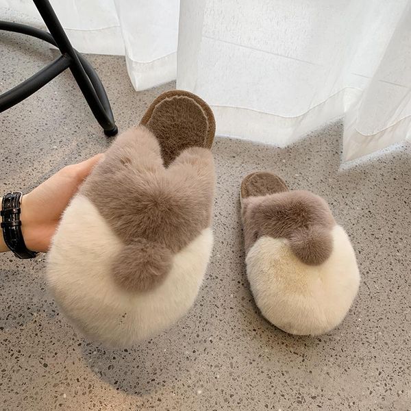 cuter pompon mules women mixed color furry slippers fleeces pantuflas cover toe plush slides ladies winter shoes, Black
cuter pompon mules women mixed color furry slippers fleeces pantuflas cover toe plush slides ladies winter shoes, Black
