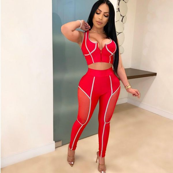 two piece dress sweat suits women clothing 2021 spring summer pants set skinny sports mesh suit hollow out club, White
two piece dress sweat suits women clothing 2021 spring summer pants set skinny sports mesh suit hollow out club, White