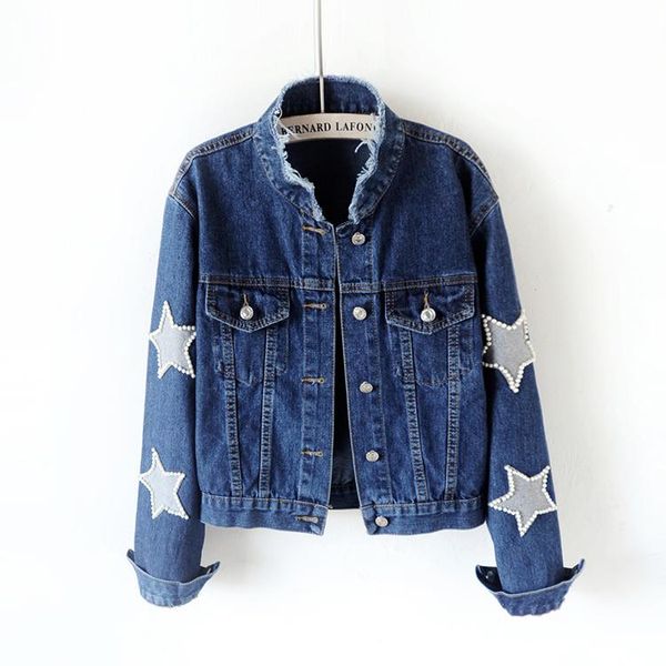 women's jackets denim pearls beading ripped jacket women single breasted vintage spring jean and coats casual jaqueta jeans, Black;brown
women's jackets denim pearls beading ripped jacket women single breasted vintage spring jean and coats casual jaqueta jeans, Black;brown