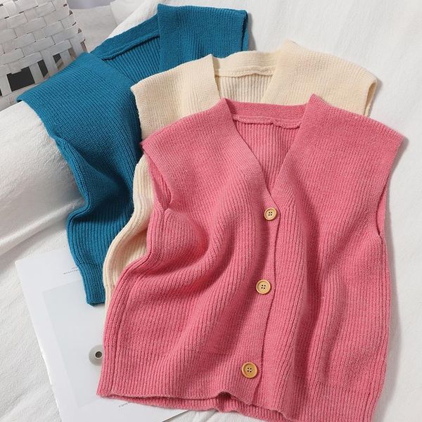 women's vests solid fall knitted women 2021 simple v-neck waistcoat single breasted office lady sleeveless tank top, Black;white
women's vests solid fall knitted women 2021 simple v-neck waistcoat single breasted office lady sleeveless tank top, Black;white
