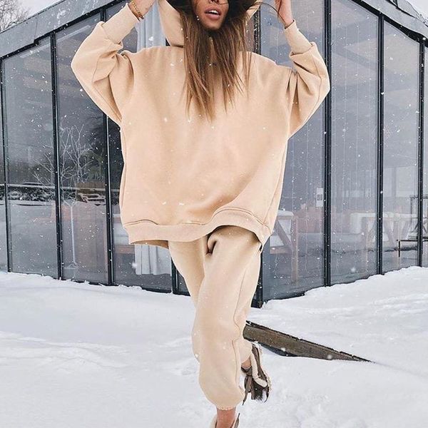 women's two piece pants casual women fleece hoodie sets oversize pullover sweatshirt and elastic pencil pant suits fashion female sport, White
women's two piece pants casual women fleece hoodie sets oversize pullover sweatshirt and elastic pencil pant suits fashion female sport, White