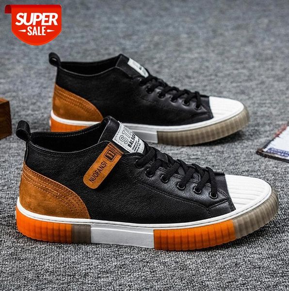 first layer cowhide high-sneakers men's casual white shoes korean student sports #am40
first layer cowhide high-sneakers men's casual white shoes korean student sports #am40