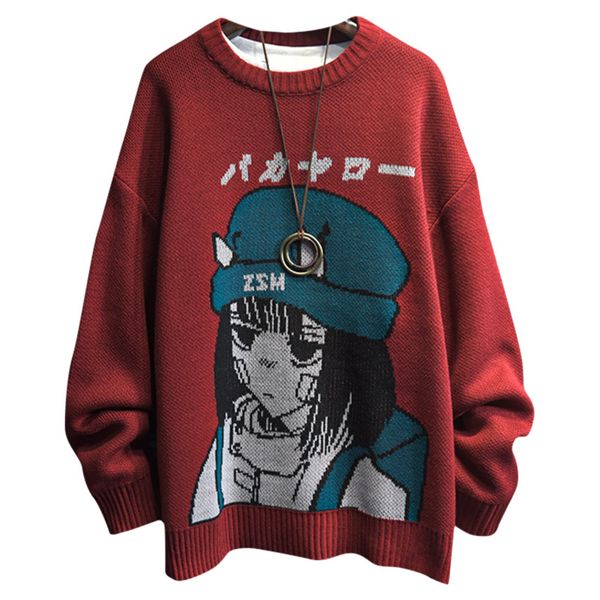 Couple cartoon printed sweater, Japane knitted pullover, round neck, loose, casual, knitting, autumn and winter, White;black
Couple cartoon printed sweater, Japane knitted pullover, round neck, loose, casual, knitting, autumn and winter, White;black