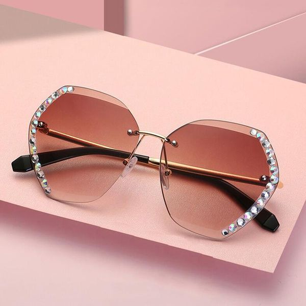 sunglasses fashion rimless oversized women brand diamond shades gradient sun glasses for female frameless polygon designer, White;black
sunglasses fashion rimless oversized women brand diamond shades gradient sun glasses for female frameless polygon designer, White;black