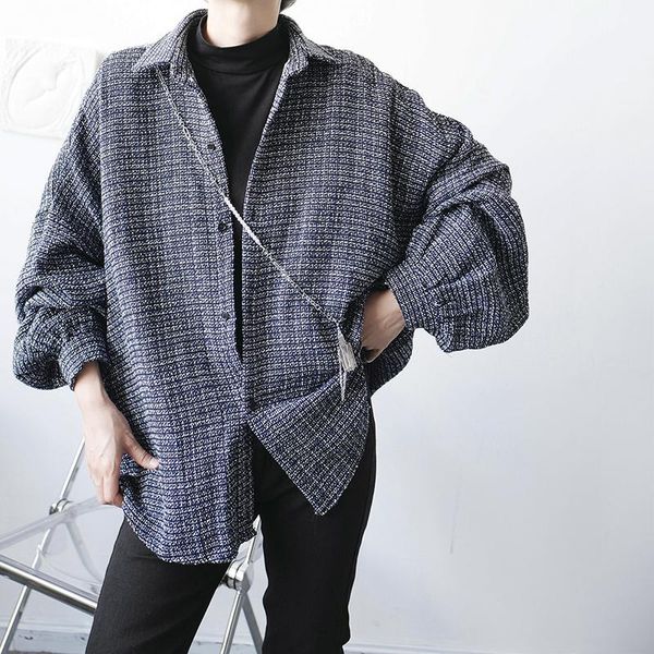 men's casual shirts autumn loose long sleeve oversize plaid thick shirt jacket men women streetwear vintage coat, White;black
men's casual shirts autumn loose long sleeve oversize plaid thick shirt jacket men women streetwear vintage coat, White;black