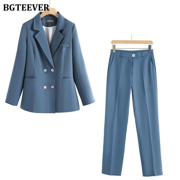 office ladies blazer set double breasted jacket & high waist straight pant elegant blue women suit 2021 autumn women's two piece pants, White
office ladies blazer set double breasted jacket & high waist straight pant elegant blue women suit 2021 autumn women's two piece pants, White