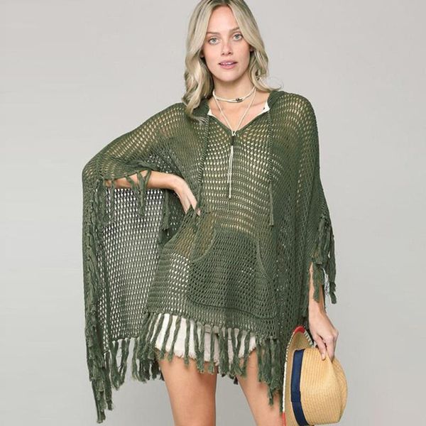 crochet knitted tassel beach cover up women 2021 bat sleeve tunics female bikini swimwear hooded summer beachwear women's, White;black
crochet knitted tassel beach cover up women 2021 bat sleeve tunics female bikini swimwear hooded summer beachwear women's, White;black