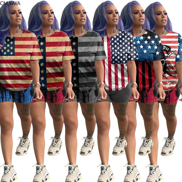 women summer american independence day flag print two piece set sporting fashion tee shorts suit trasuit outfitby air, White
women summer american independence day flag print two piece set sporting fashion tee shorts suit trasuit outfitby air, White