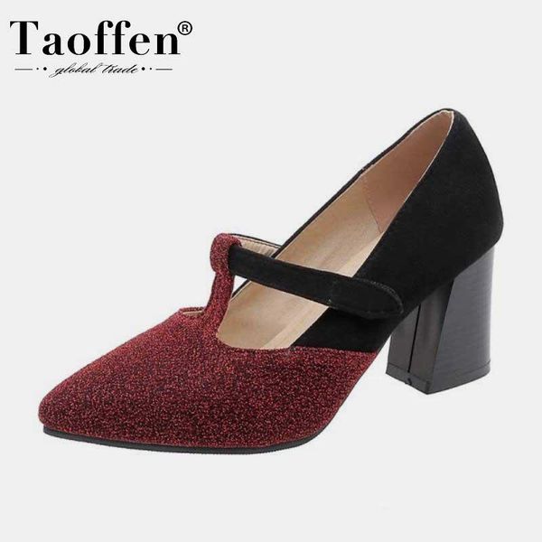 dress shoes taoffen women pumps slip on t-strap pointed toe party wedding high heel office ladies footwear size 32-48, Black
dress shoes taoffen women pumps slip on t-strap pointed toe party wedding high heel office ladies footwear size 32-48, Black