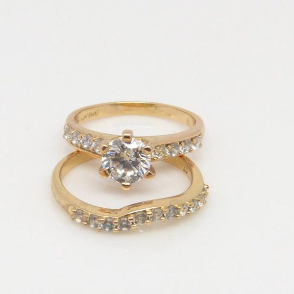 wedding rings two pieces ring yellow gold filled single raw crystal cz sets for women size 7, Slivery;golden
wedding rings two pieces ring yellow gold filled single raw crystal cz sets for women size 7, Slivery;golden